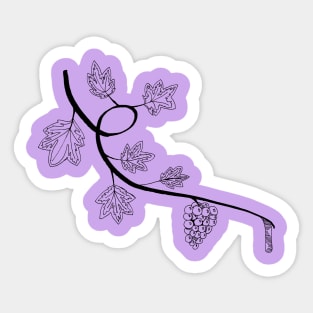 Grapes on pale purple Sticker